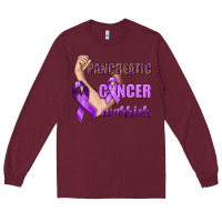 Burgundy Pancreatic Cancer Warrior Long Sleeve Tee - texasbilliewilder