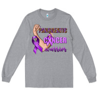 Heather Grey Pancreatic Cancer Warrior Long Sleeve Tee - texasbilliewilder