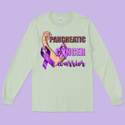 Pancreatic Cancer Warrior Long Sleeve Tee Designed By Texasbilliewilder
