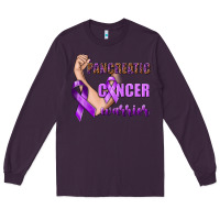 Plum Pancreatic Cancer Warrior Long Sleeve Tee - texasbilliewilder
