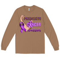 Toasted Coconut Pancreatic Cancer Warrior Long Sleeve Tee - texasbilliewilder