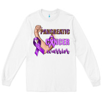 White Pancreatic Cancer Warrior Long Sleeve Tee - texasbilliewilder