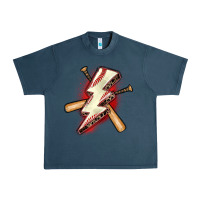 Midnight Navy baseball lightning bolt Urban Heavy Tee - Zillion Design Studio