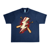 Navy baseball lightning bolt Urban Heavy Tee - Zillion Design Studio