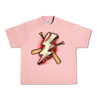 Salmon baseball lightning bolt Urban Heavy Tee - Zillion Design Studio
