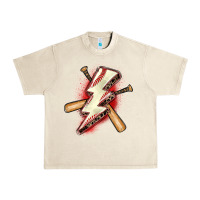 Sandshell baseball lightning bolt Urban Heavy Tee - Zillion Design Studio