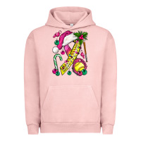 Pigment Salmon Pink Christmas Breast Cancer Ribbon Softball Urban Hoodie - BundleAndBundleShop