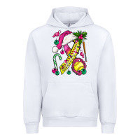 White Pink Christmas Breast Cancer Ribbon Softball Urban Hoodie - BundleAndBundleShop