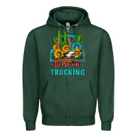 Sports Green keep on trucking with western truck Zipper Hoodie - HRA Design Shop