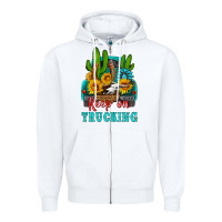 White keep on trucking with western truck Zipper Hoodie - HRA Design Shop
