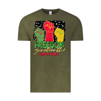Vintage Olive freedom juneteenth since 1865 Vintage Tee - BarkalooDesign