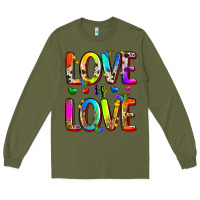 Army Green love is love Long Sleeve Tee - Zillion Design Studio