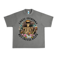 Tornado I Hate Everyone But Coffee Helps With Flowers Urban Heavy Tee - RanaPortraitStore