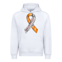 White Kidney Cancer Ribbon Baseball Urban Hoodie - BundleAndBundleShop