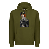 Army Green Pet Portraits, Custom Pet Portraits, Renaissance Pet Portraits, Custom Premium Hoodie - RanaPortraitStore