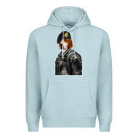 Blue Mist Pet Portraits, Custom Pet Portraits, Renaissance Pet Portraits, Custom Premium Hoodie - RanaPortraitStore