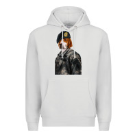 Dove Grey Pet Portraits, Custom Pet Portraits, Renaissance Pet Portraits, Custom Premium Hoodie - RanaPortraitStore