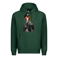 Sports Green Pet Portraits, Custom Pet Portraits, Renaissance Pet Portraits, Custom Premium Hoodie - RanaPortraitStore