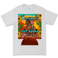 Dove Grey cowgirls just wanna have fun 12 oz can cooler (regular) Premium Tee - Artiststas