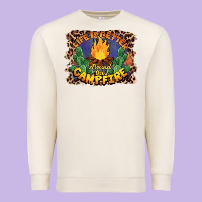 Life Is Better Around The Campfire Premium Sweatshirt Designed By Barkaloodesign