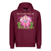 Burgundy pretty girls walk like this this Premium Hoodie - NancyCooperArtShop