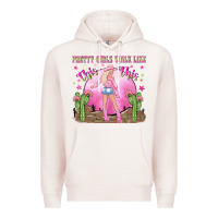 Pale Pink pretty girls walk like this this Premium Hoodie - NancyCooperArtShop