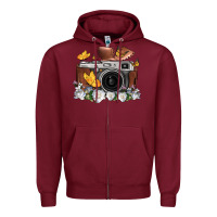 Burgundy floral butterfly film roll vintage camera Zipper Hoodie - FaDigitalArtStudio