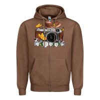 Chestnut floral butterfly film roll vintage camera Zipper Hoodie - FaDigitalArtStudio