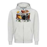 Dove Grey floral butterfly film roll vintage camera Zipper Hoodie - FaDigitalArtStudio