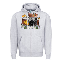 Heather Grey floral butterfly film roll vintage camera Zipper Hoodie - FaDigitalArtStudio