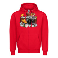 Floral Butterfly Film Roll Vintage Camera Zipper Hoodie | Teevron