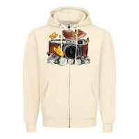 Sandshell floral butterfly film roll vintage camera Zipper Hoodie - FaDigitalArtStudio