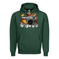 Sports Green floral butterfly film roll vintage camera Zipper Hoodie - FaDigitalArtStudio