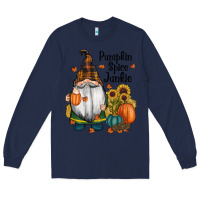 Navy pumpkin spice junkie Long Sleeve Tee - RanaPortraitStore