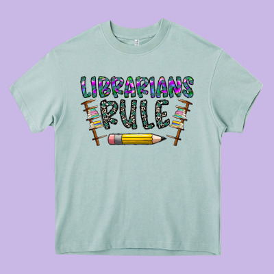 Librarians Rule Heavy Core Tee Designed By Cowhidedigitalart