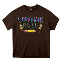 Chocolate Brown librarians rule Heavy Core Tee - CowhideDigitalArt