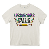 Cream librarians rule Heavy Core Tee - CowhideDigitalArt