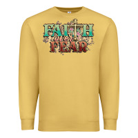 Antique Gold faith over fear cross Premium Sweatshirt - NancyCooperArtShop
