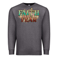 Charcoal Heather faith over fear cross Premium Sweatshirt - NancyCooperArtShop