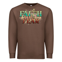 Chestnut faith over fear cross Premium Sweatshirt - NancyCooperArtShop