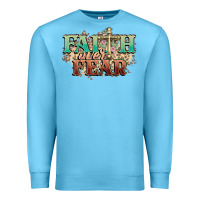 Ocean Blue faith over fear cross Premium Sweatshirt - NancyCooperArtShop