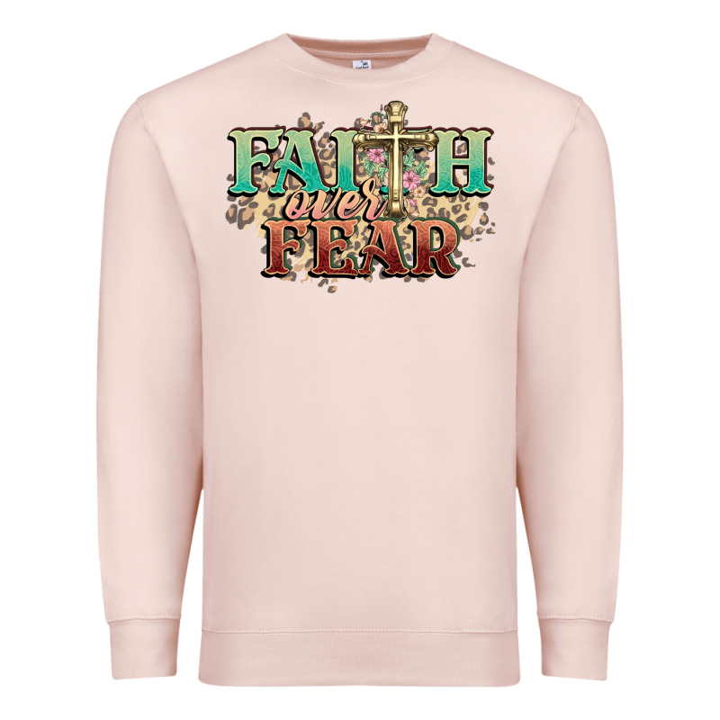 Faith Over Fear Cross Premium Sweatshirt by NancyCooperArtShop | Teevron
