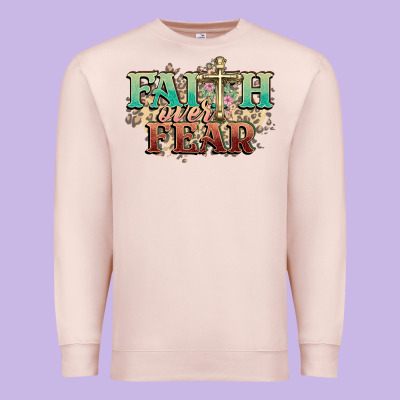 Faith Over Fear Cross Premium Sweatshirt Designed By Nancycooperartshop