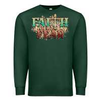 Sports Green faith over fear cross Premium Sweatshirt - NancyCooperArtShop