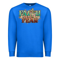True Royal faith over fear cross Premium Sweatshirt - NancyCooperArtShop