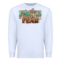 White faith over fear cross Premium Sweatshirt - NancyCooperArtShop