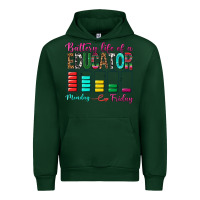 Forest Green Battery Life Of A Educator Urban Hoodie - BundleAndBundleShop