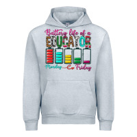 Heather Grey Battery Life Of A Educator Urban Hoodie - BundleAndBundleShop