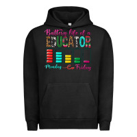 Pigment Black Battery Life Of A Educator Urban Hoodie - BundleAndBundleShop