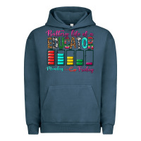 Pigment Midnight Navy Battery Life Of A Educator Urban Hoodie - BundleAndBundleShop